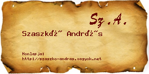 Szaszkó András névjegykártya