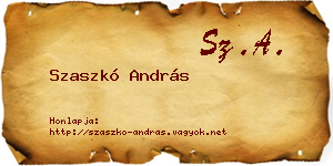 Szaszkó András névjegykártya