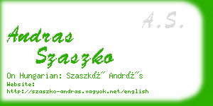 andras szaszko business card